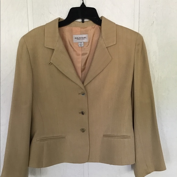 VINTAGE EMANUEL UNGARO PARIS SILK CREAM BLAZER SIZE 6 - Picture 6 of 15